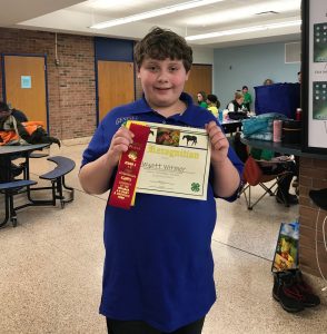 Genesee County 4-H Novice Horse Bowl and Hippology participant Wyatt Witmer.